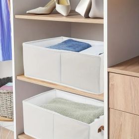 Portable Clothes Storage Box Foldable Thick Cloth Storage And Storage Bag For Organizing Bedroom Wardrobe Clothes With Window Storage Nano White (Quantity: 1pc)